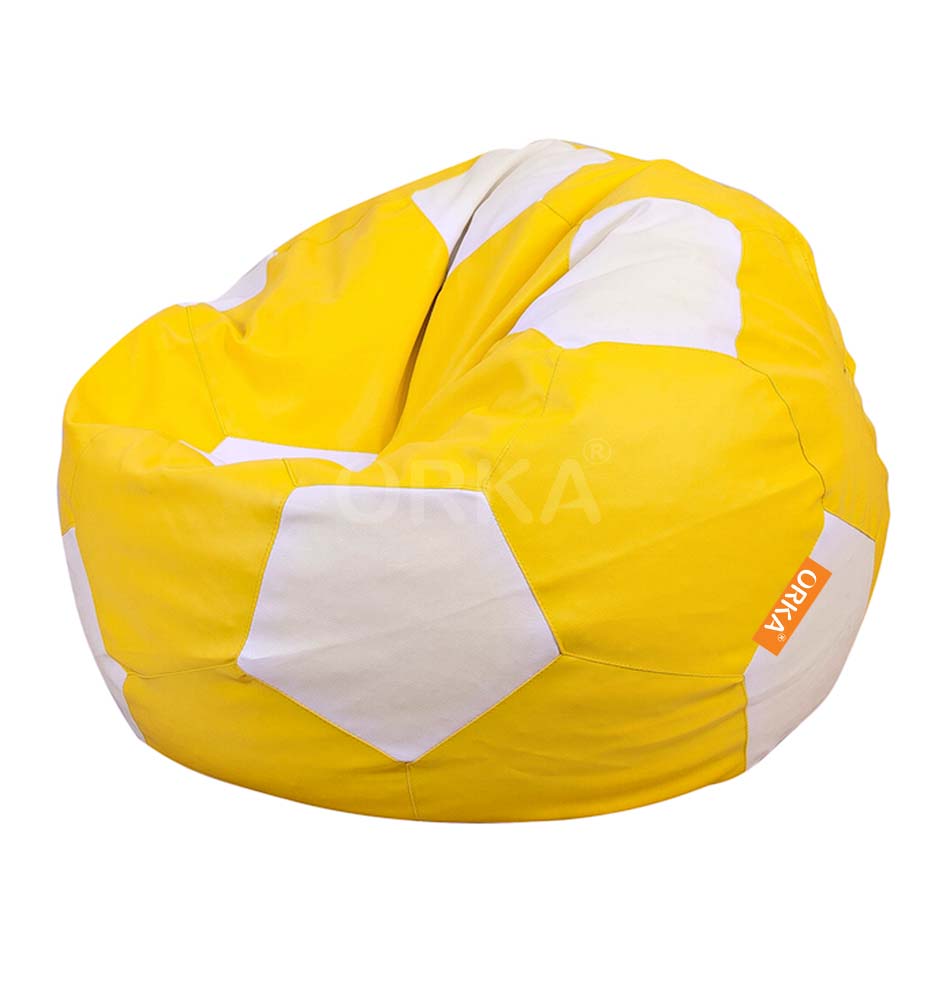 ORKA Classic Yellow White Football Sports Bean Bag  