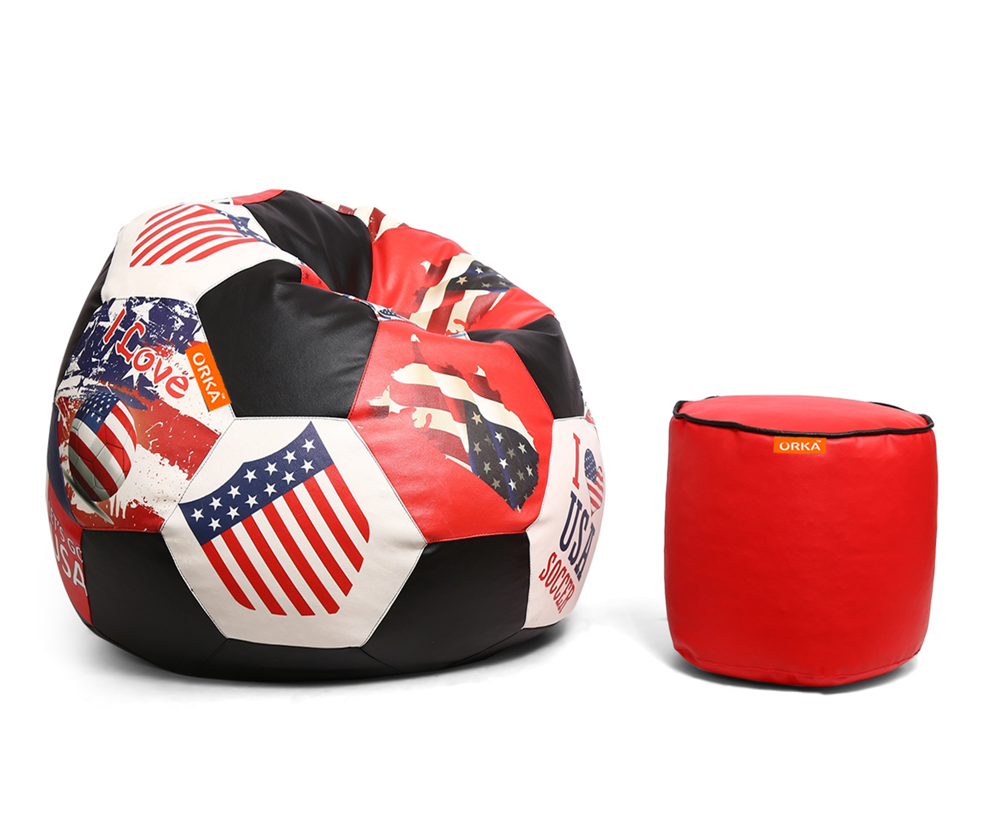 ORKA Digital Printed Sports Bean Bag Love USA Football Theme  