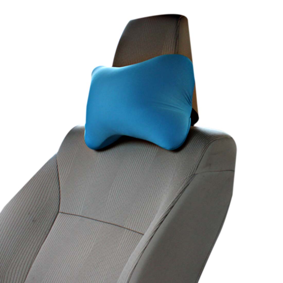 ORKA Classic Car Neckrest Pillow Filled With Microbeads [Pack Of 2] - Sky Blue  
