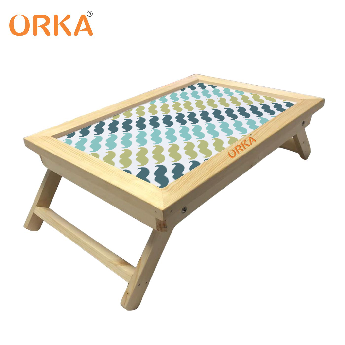 ORKA Blue, Green Mustache Foldable Multi-Function Portable Laptop Table - Blue, Green  