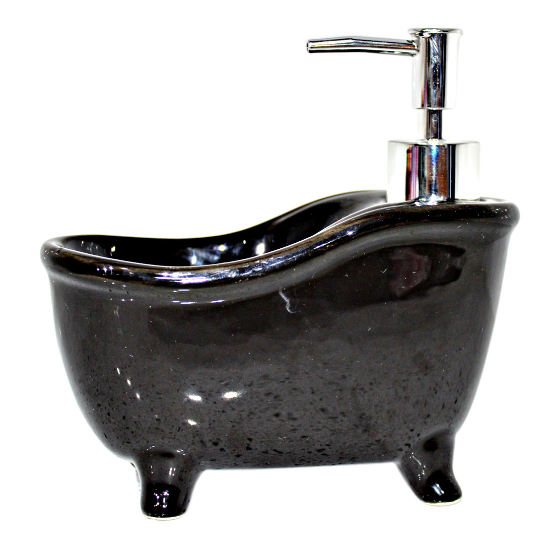 ORKA Ceramic Liquid Soap Dispenser For Bathroom/Kitchen Use Big Size (Black)  