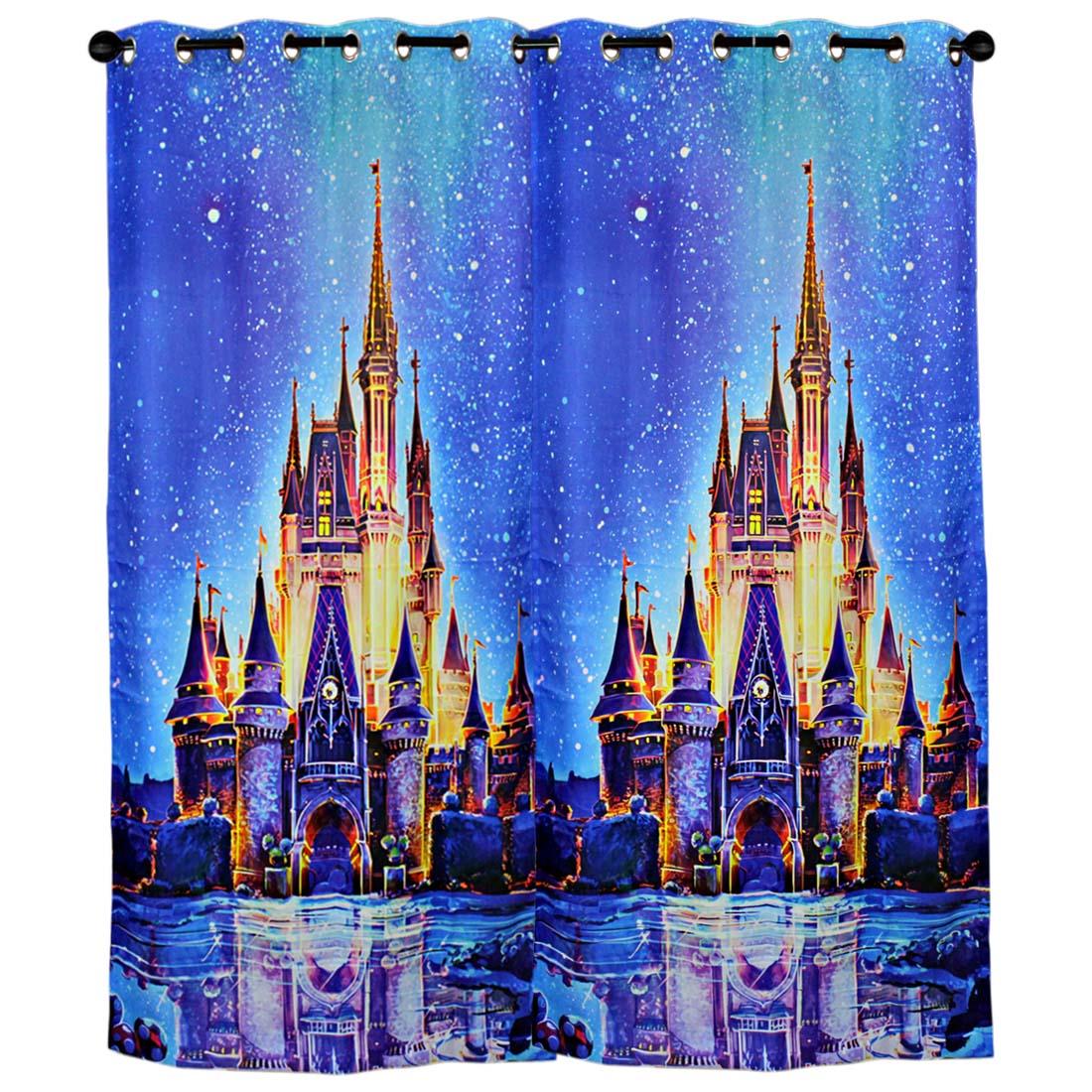 Orka Digital Printed Cinderella Castle, Disney World Castle Shower Curtain