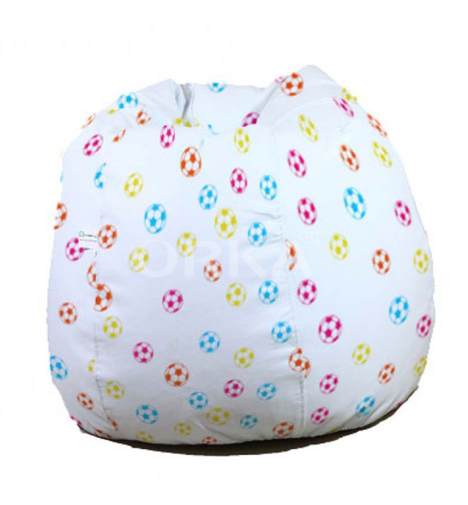 Orka Digital Printed White Bean Bag Colorful Football Theme  