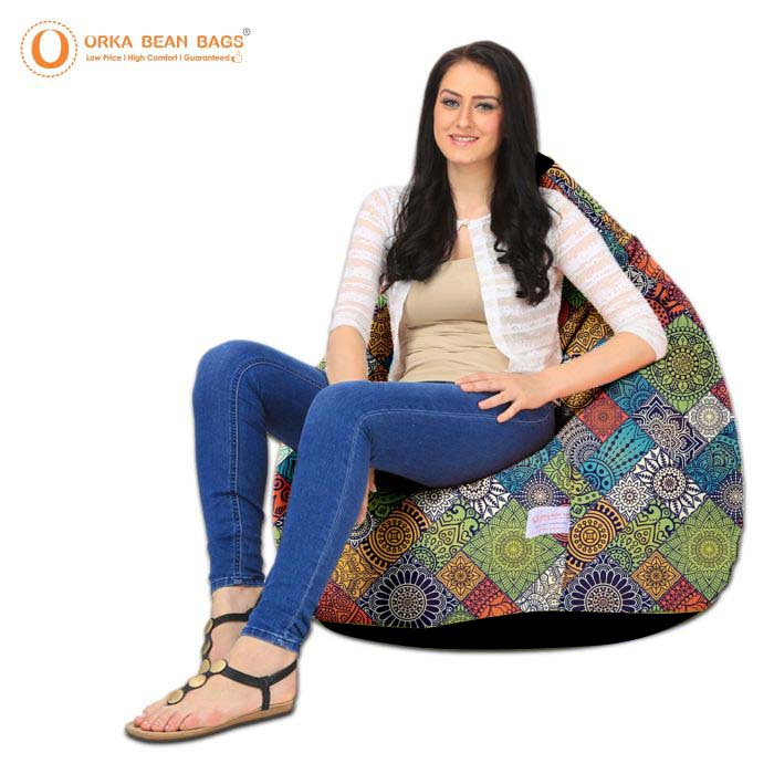 ORKA Digital Printed Design 4 Multicolor Bean Bag  
