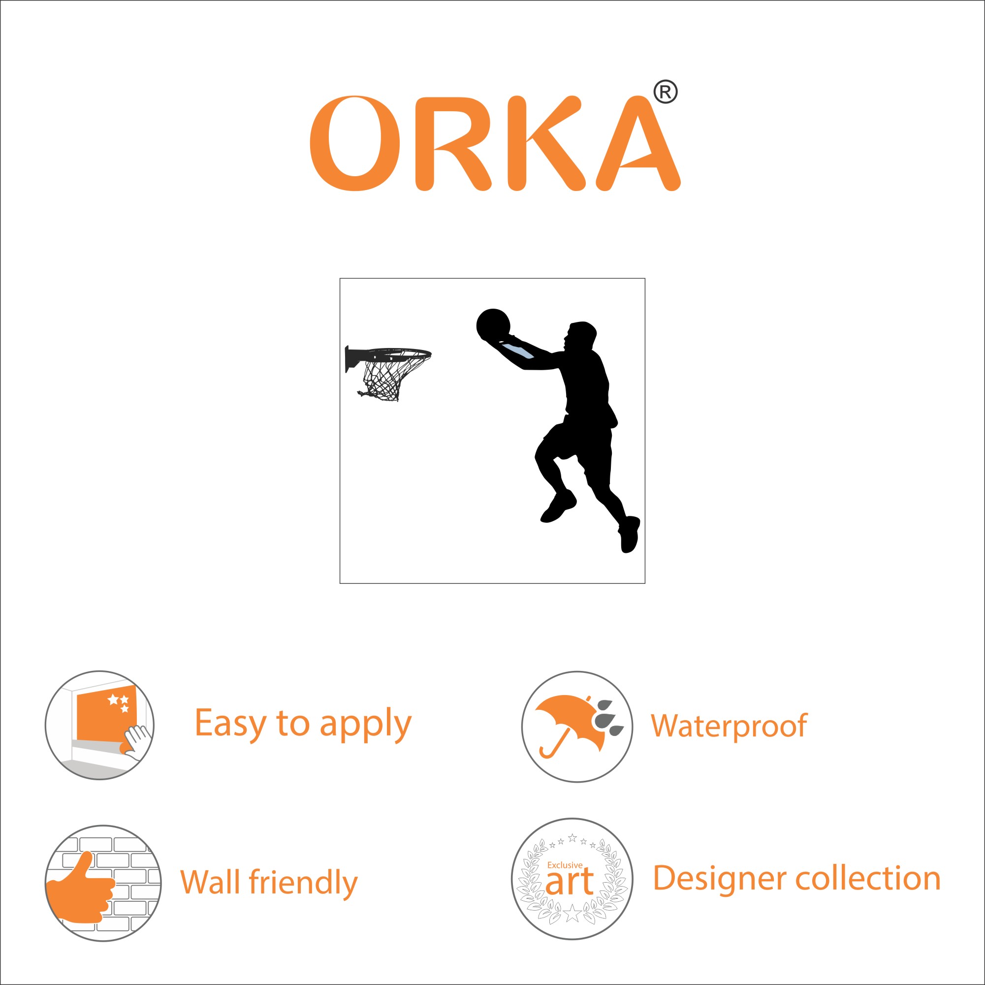 ORKA Basketball Wall Decal Sticker 8  