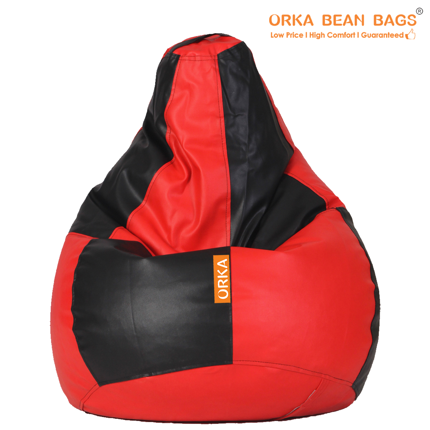 ORKA Classic Dual Color XXXL Red Black Bean Bag  