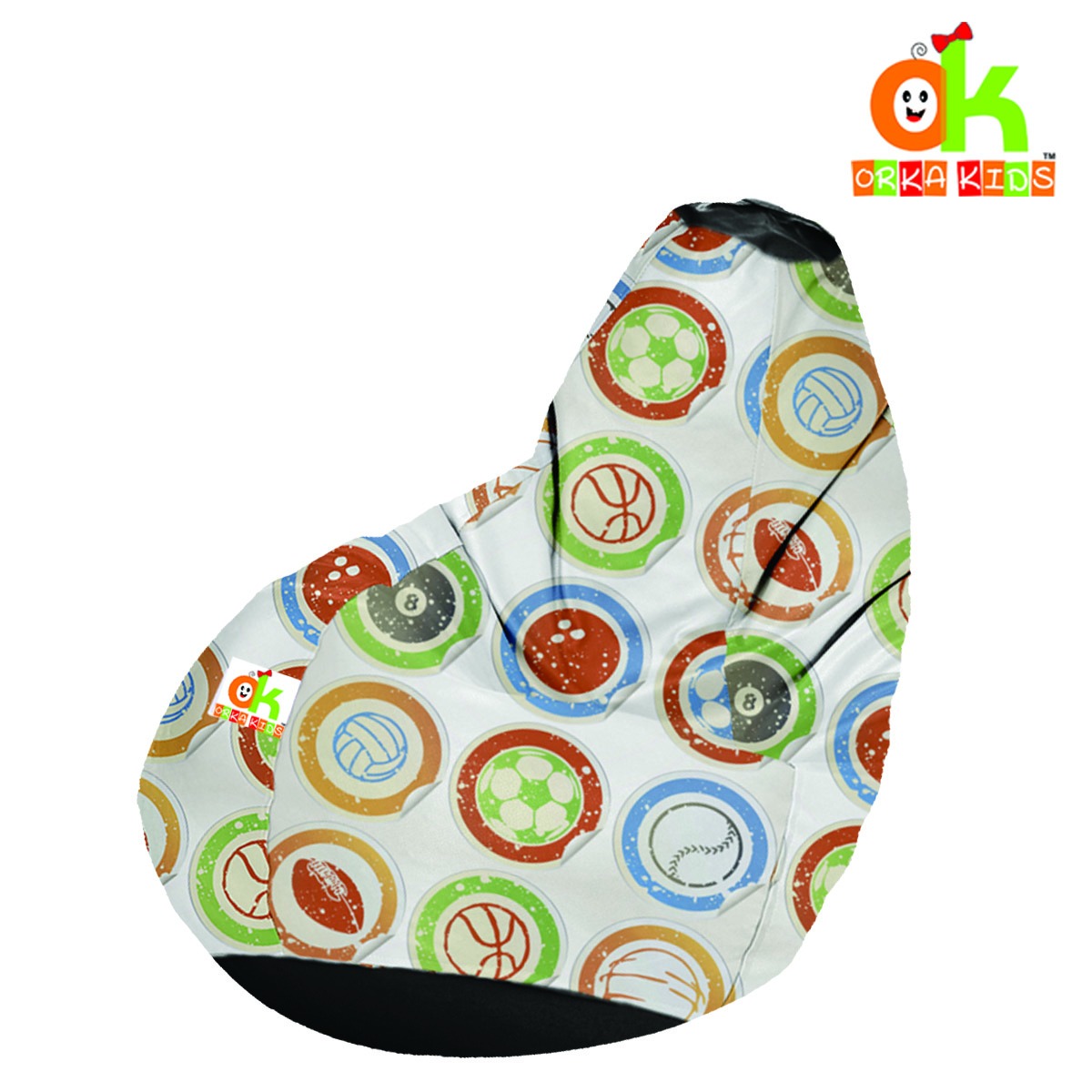 ORKA Kids Digital Printed Smiling Sun Multicolor Bean Bag Cover Without  Beans