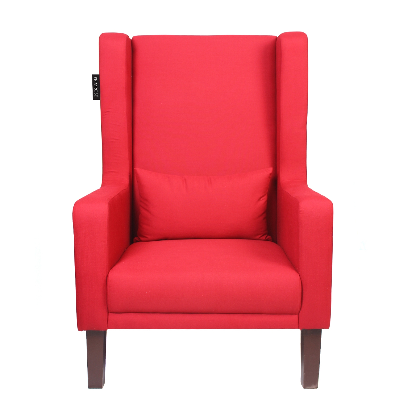 PRIMROSE Chicago High Back Faux Lenin Fabric Chair - Red  