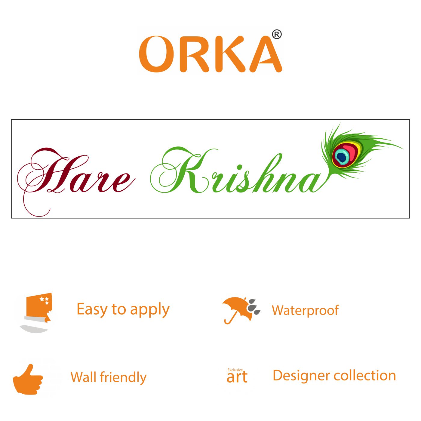 ORKA Lord Krishna Theme Wall Sticker 2  