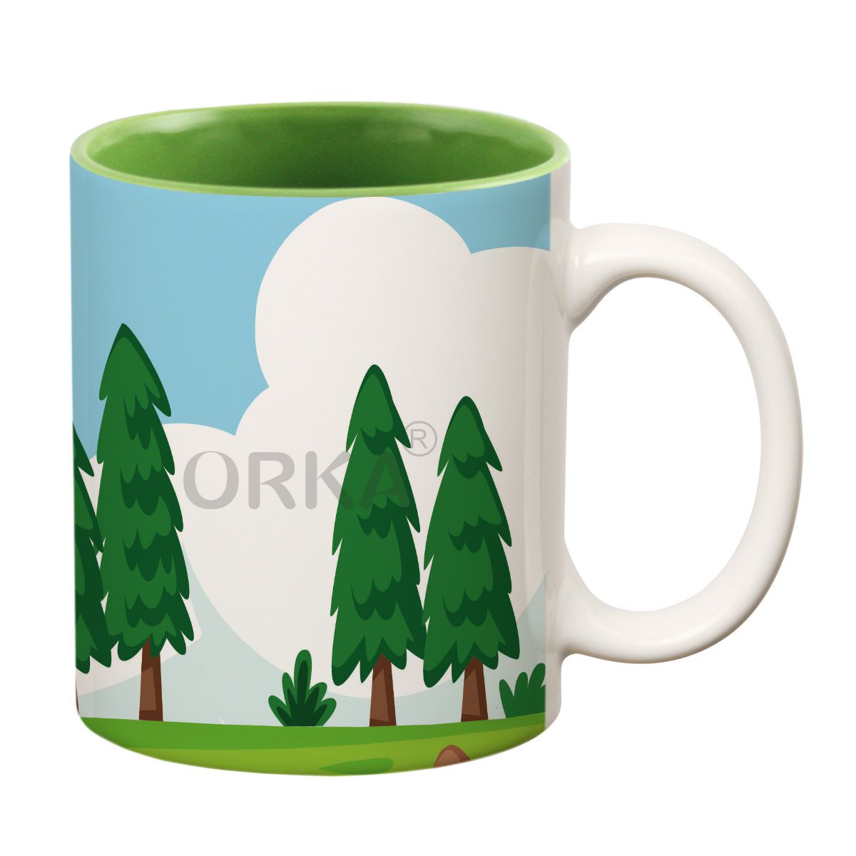 ORKA Coffee Mug Nature Printed(trees) Theme 11 Oz   