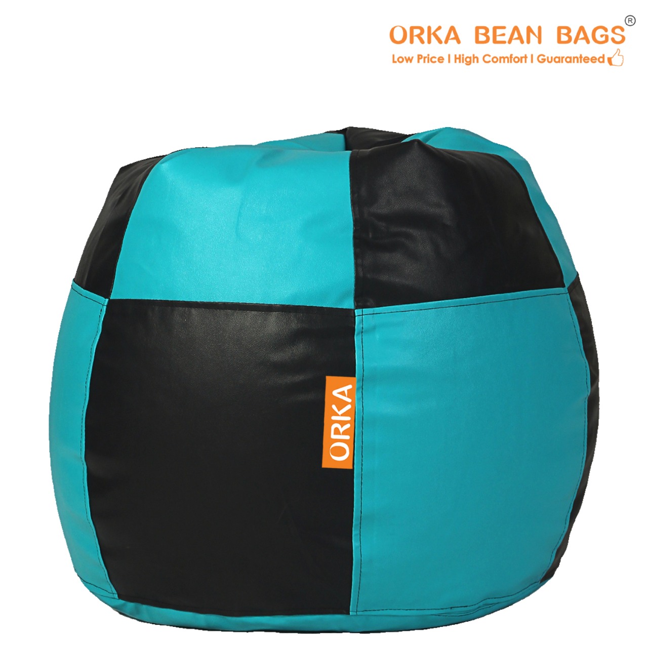 ORKA Classic Dual Color Light Blue Black Bean Bag      