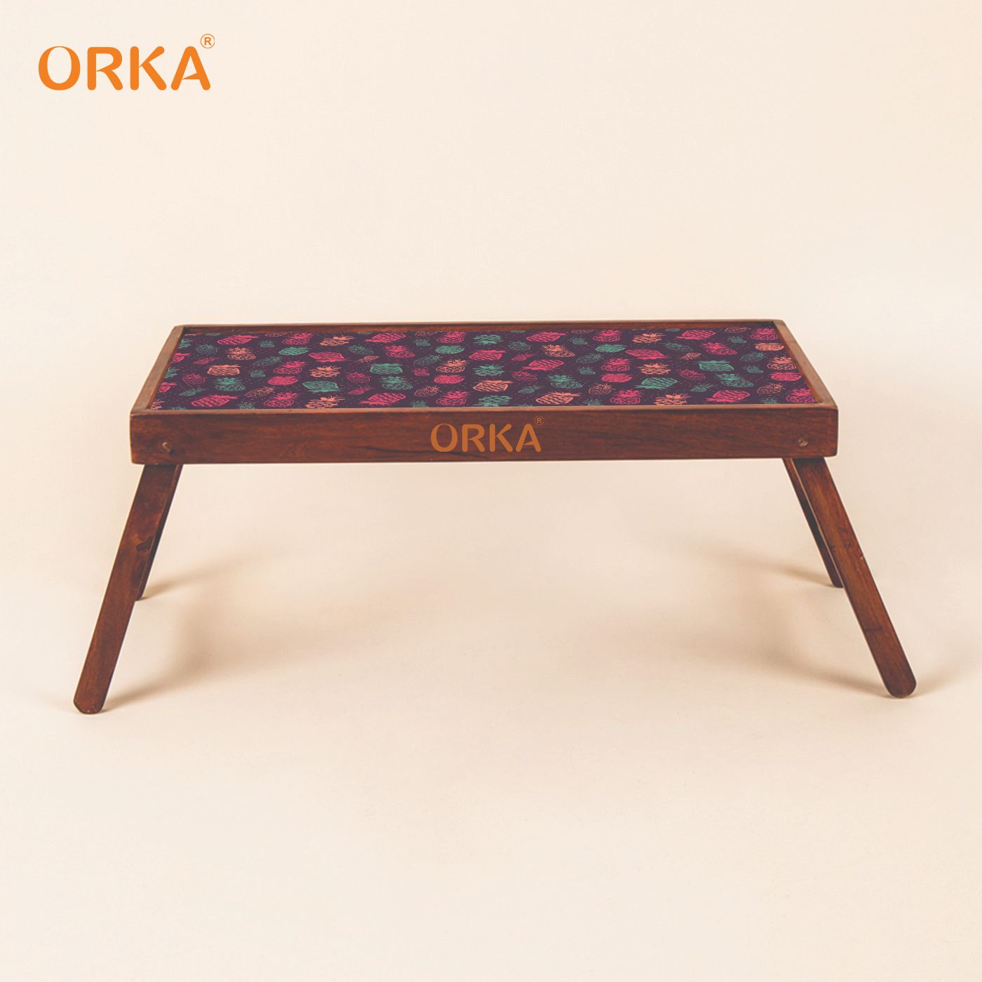 ORKA Dragonfly Foldable Pine Wood Breakfast Table (Multicolor)  