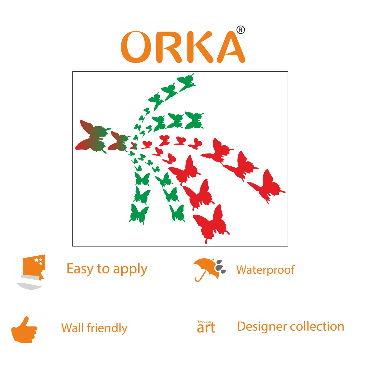 ORKA Butterfly Theme Wall Decal Sticker 31   XXL 