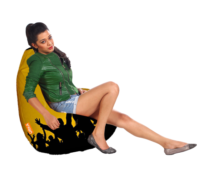 Orka Digital Printed Yellow Bean Bag Party Theme  