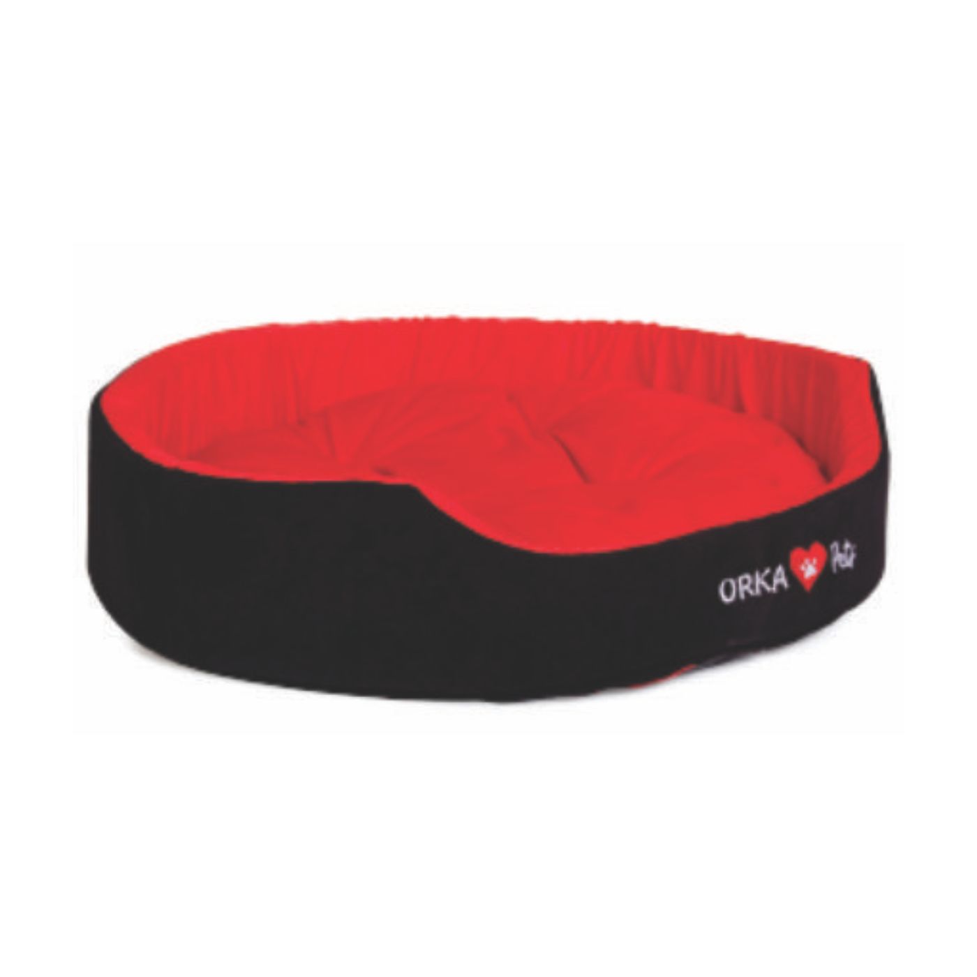 Orka Pet Bed Large - Black And Red  