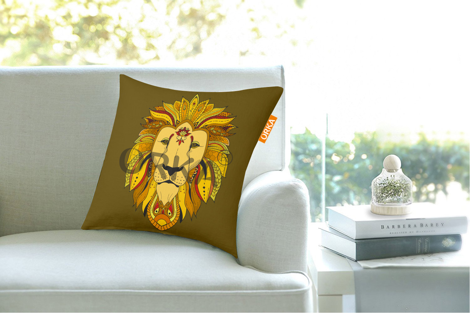ORKA   Digital Printed Cushion Lion Theme  