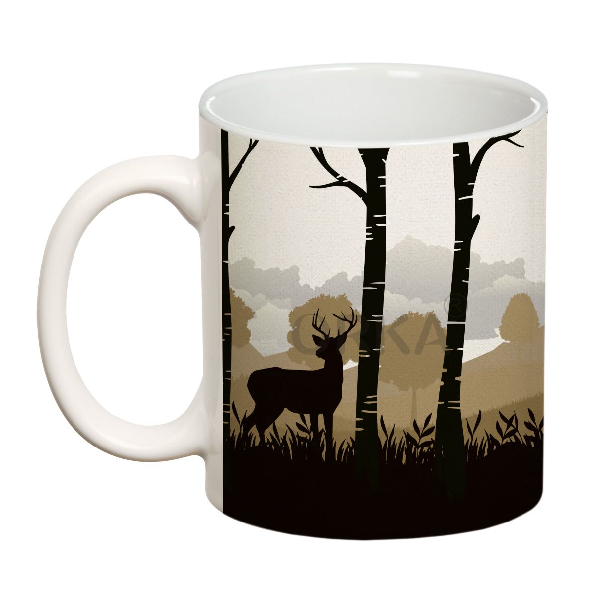 ORKA Coffee Mug Nature Printed(Rein Deer ) Theme 11 Oz   