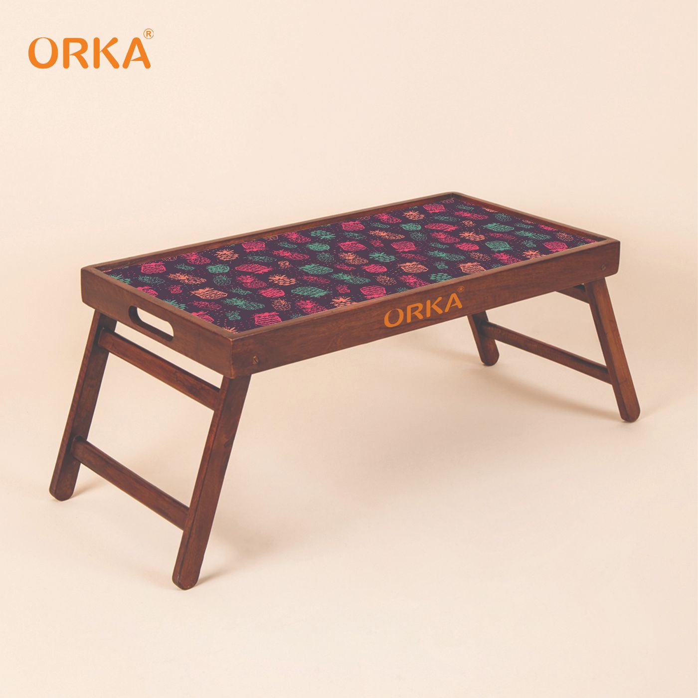 ORKA Dragonfly Foldable Pine Wood Breakfast Table (Multicolor)  