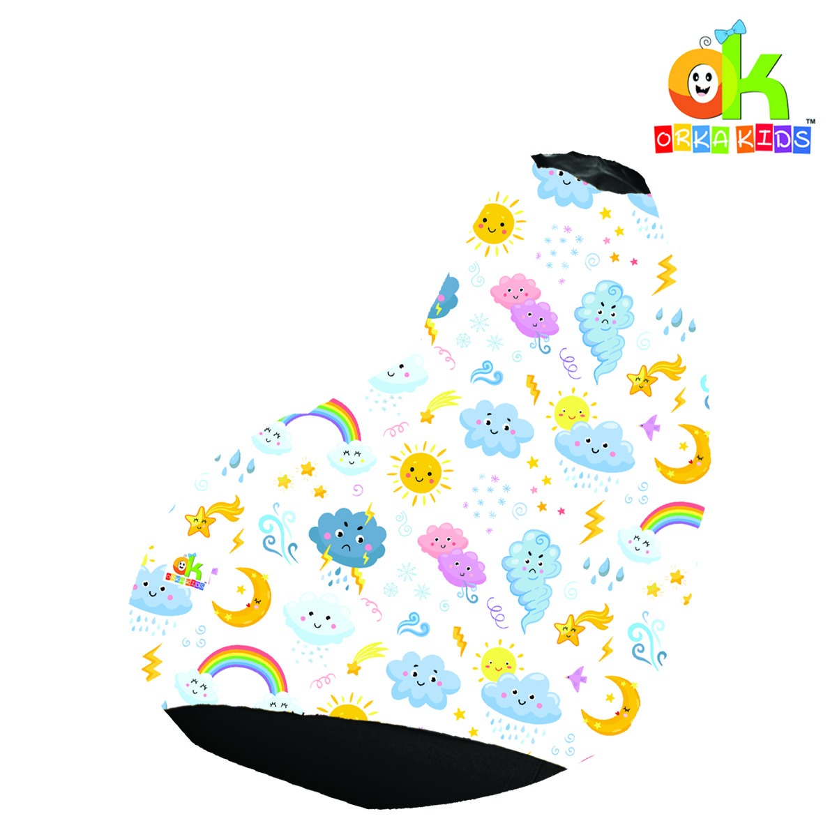 ORKA Kids Digital Printed83 Space Design Multicolor Bean Bag              