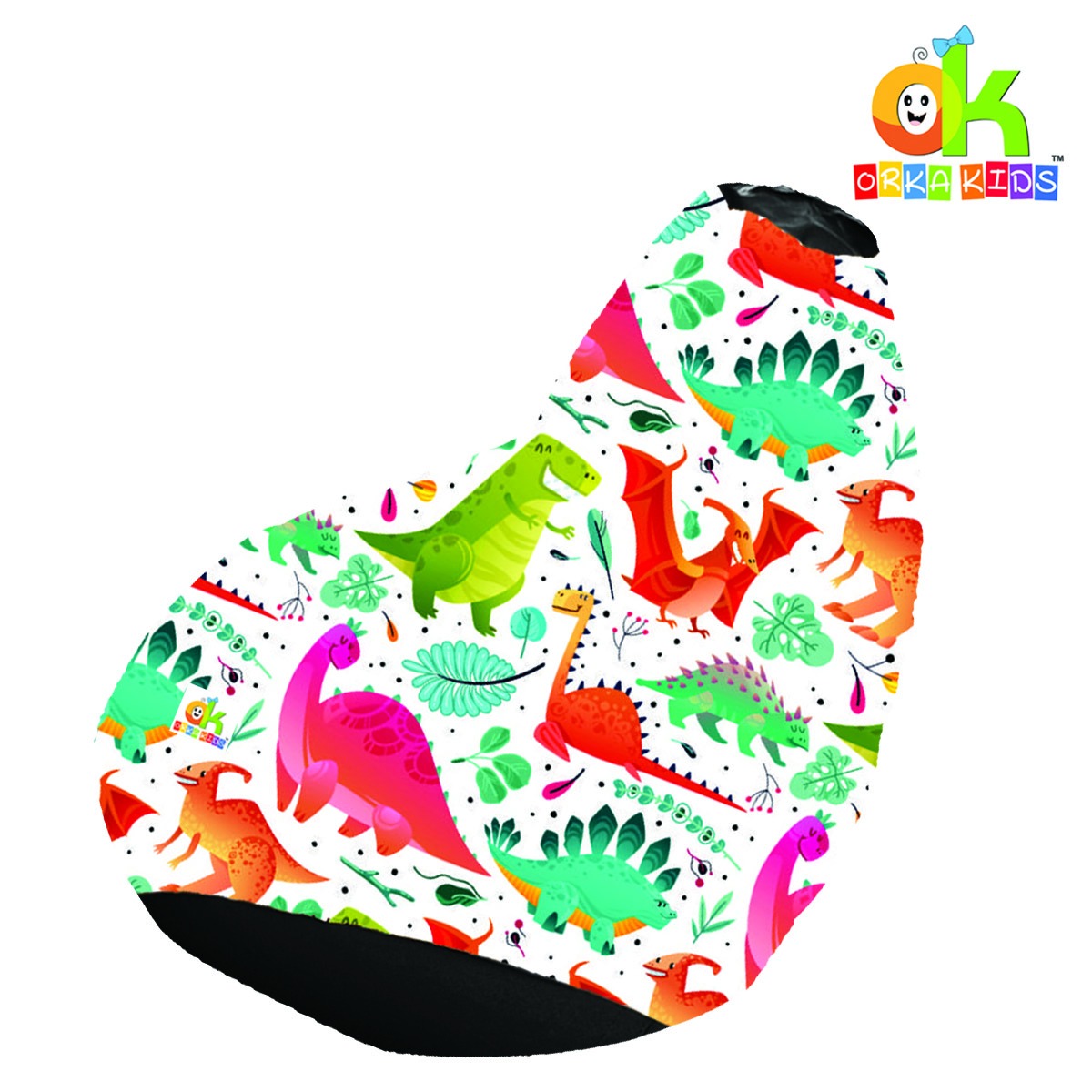 ORKA Kids Digital Printed45 Animals Design Multicolor Bean Bag  