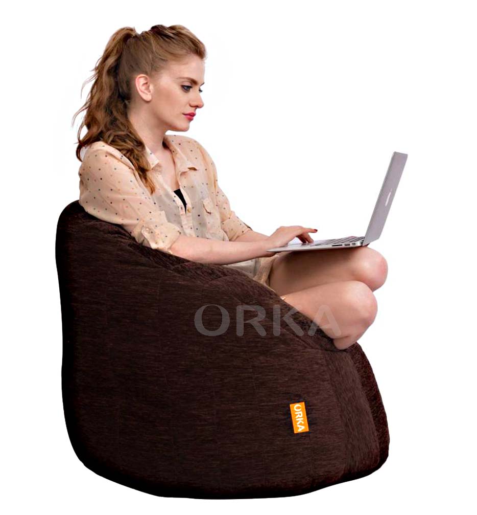 ORKA Big Boss Bean Chair Sofa Brown Shinal  