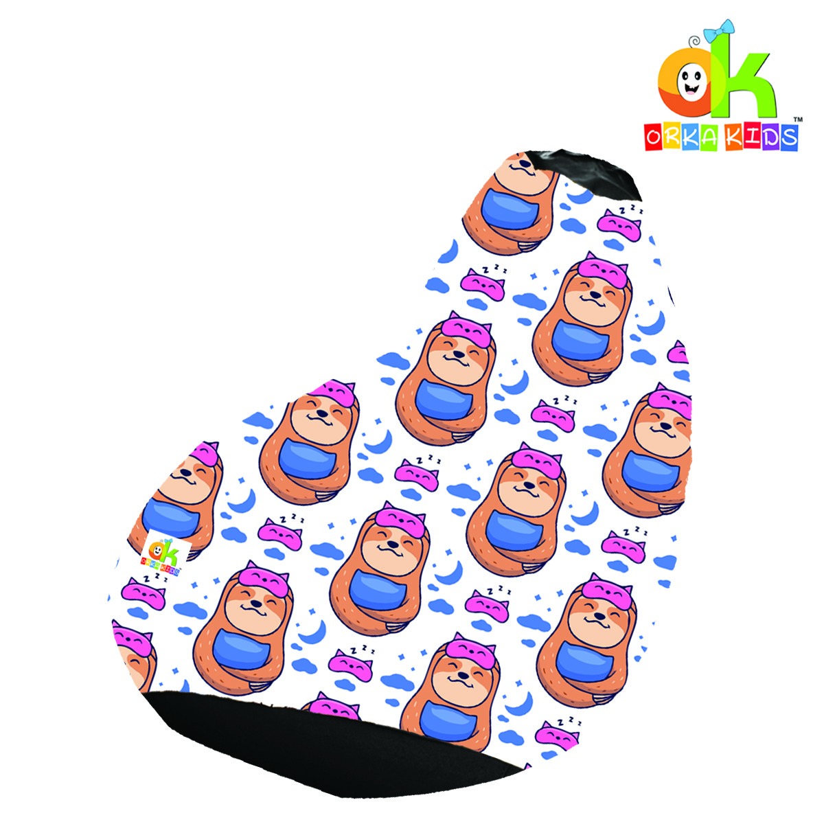 ORKA Kids Digital Printed75 Roar Bear Doll  Multicolor Bean Bag            