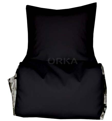 ORKA Digital Printed Black Bean Chair People Theme  
