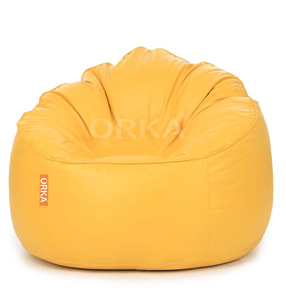 Orka Classic Mudda Yellow Bean Chair Sofa  