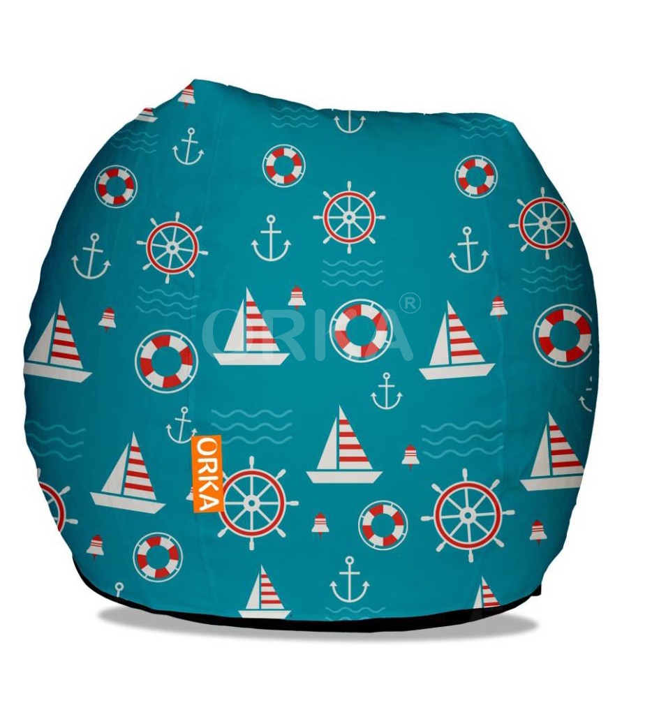 Orka Digital Printed Blue Ocean Bean Bag Sailor Theme  