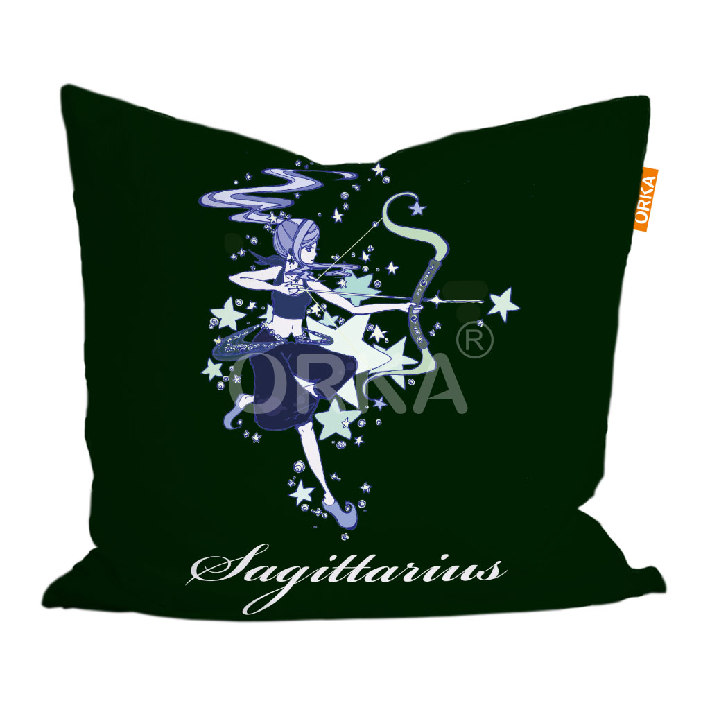 ORKA Sagittarius Sunshine Theme Digital Printed Cushion 16" X 16" Only Cover 