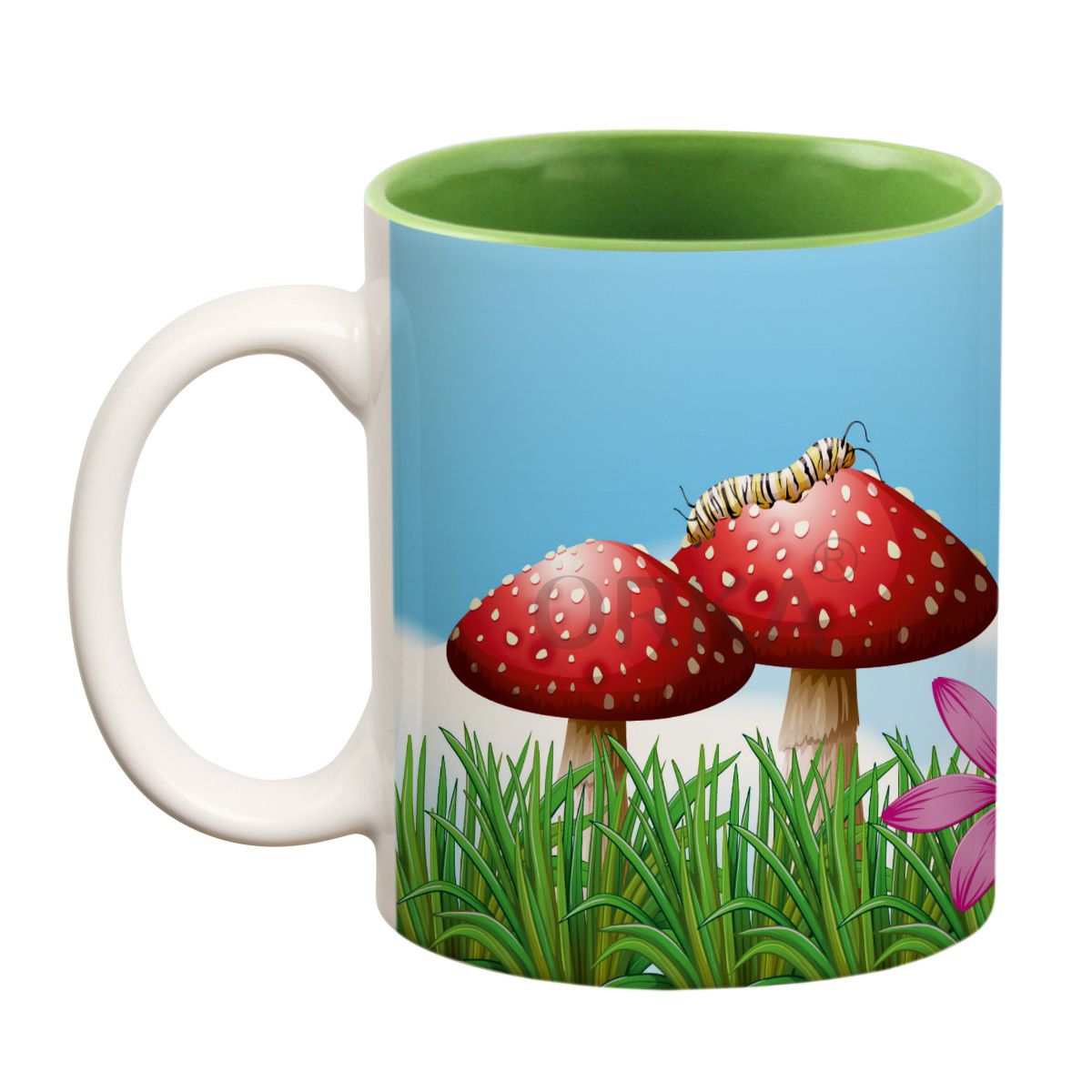 ORKA Coffee Mug Nature Printed (mushroom)Theme 11 Oz  