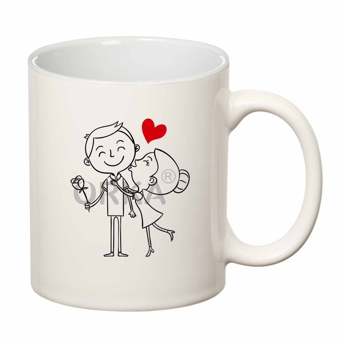 ORKA<sup>®</SUP>  Love Couple Kiss Theme Coffee Mug    