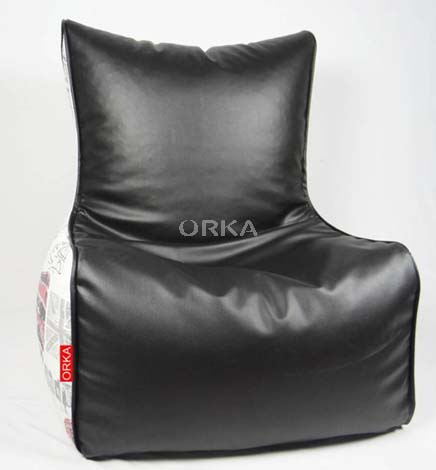 ORKA Digital Printed Black Bean Chair London Theme  