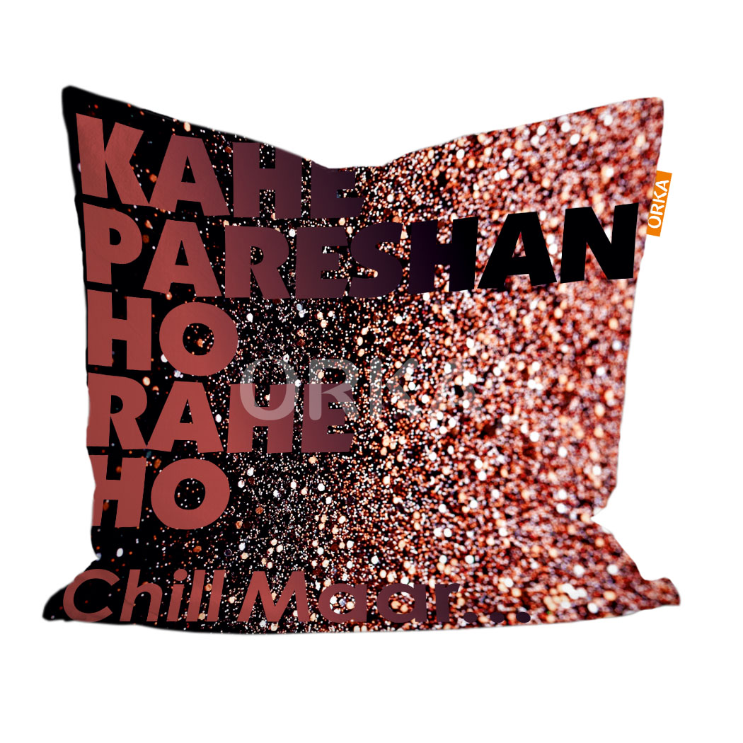 ORKA Punjabi Theme Digital Printed Cushion 25 16" X 16" Cover Only