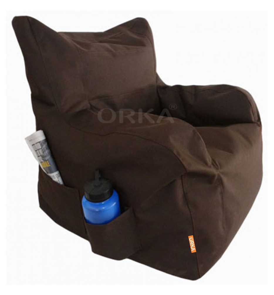 Orka Classic Brown Bean Bag Arm Chair  