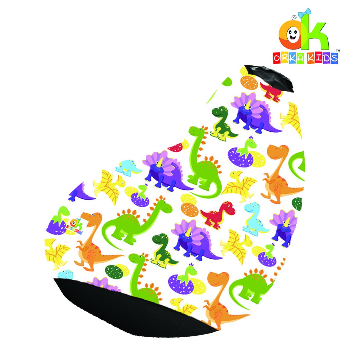 ORKA Kids Digital Printed47 Dragon Design Multicolor Bean Bag  