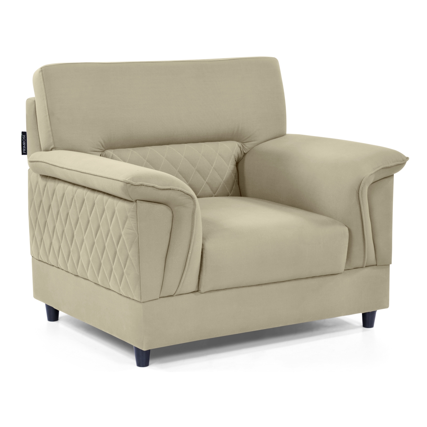 PRIMROSE Twilight Faux Linen Fabric Single Seater Sofa Set 