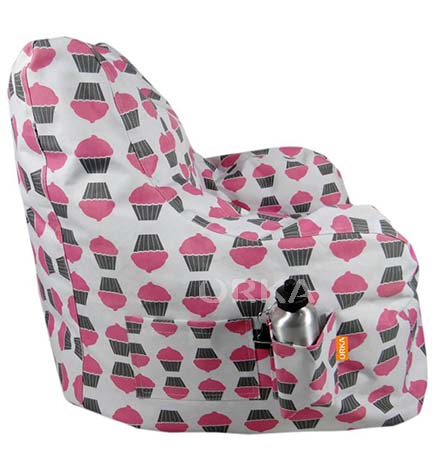 ORKA Digital Printed Bean Bag Arm Chair Pink Pie Theme