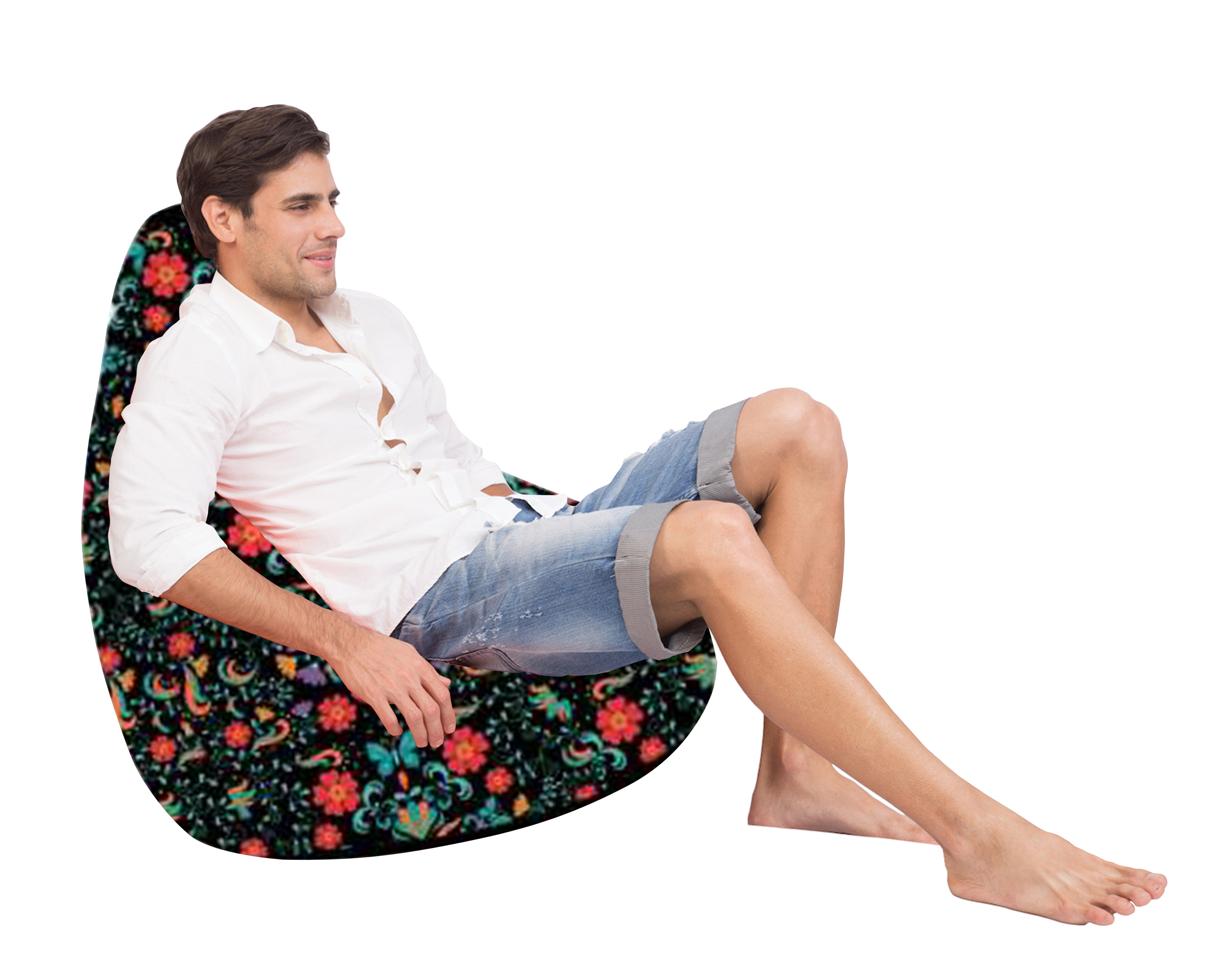 ORKA Digital Printed Design  Bean Bag With Puffy .  