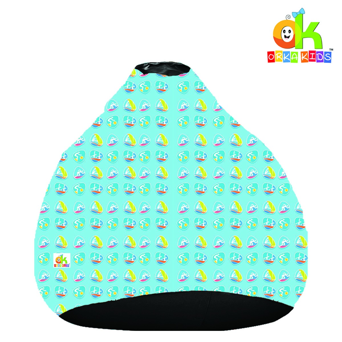 ORKA Kids Digital Printed39 Multicolor Bean Bag  