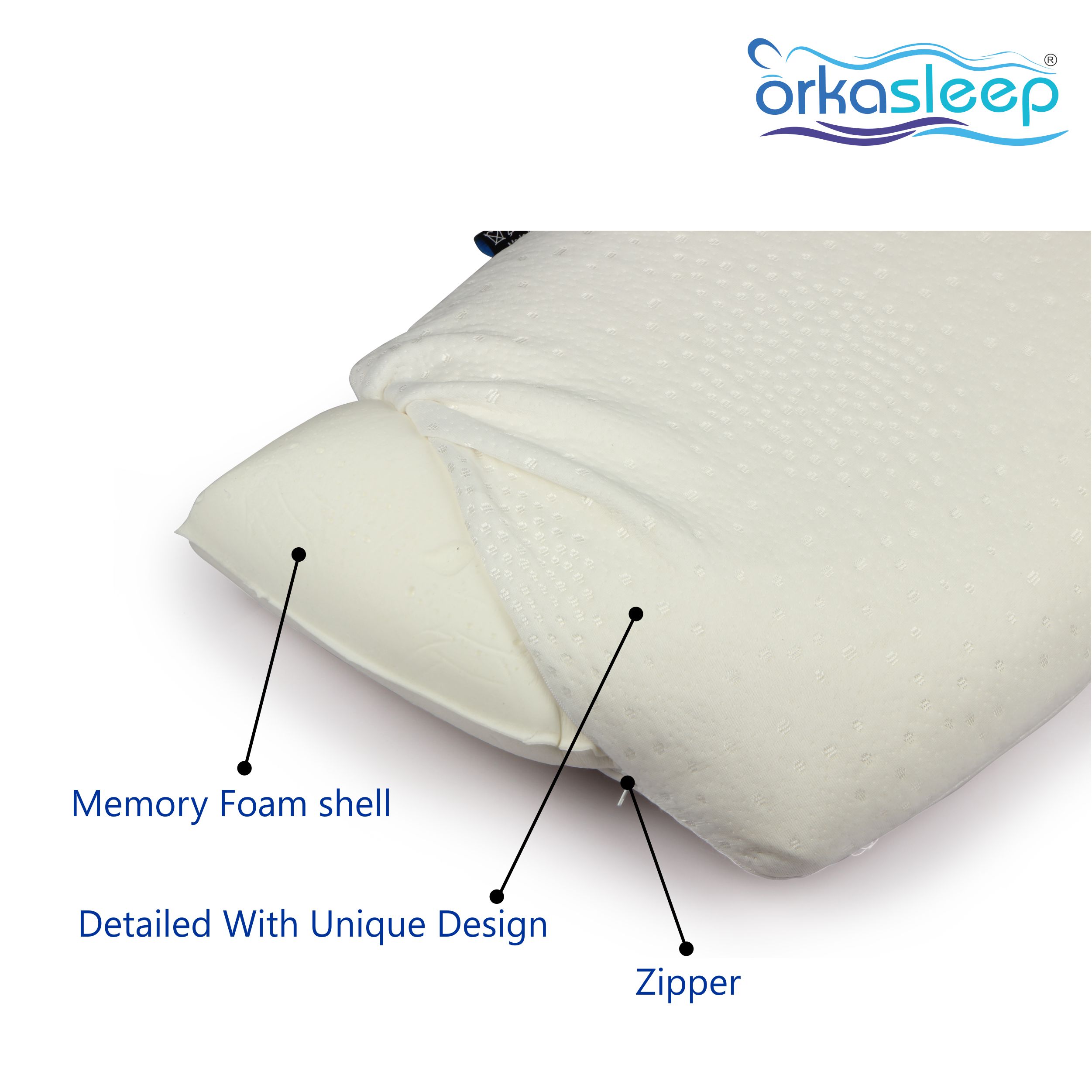 OrkaSleep Memory Foam Pillow Carbon  