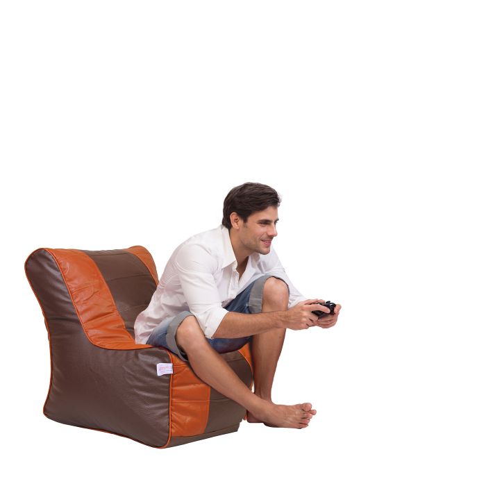 ORKA Gamer Chair XXL Filled With Beans Brown Tan 