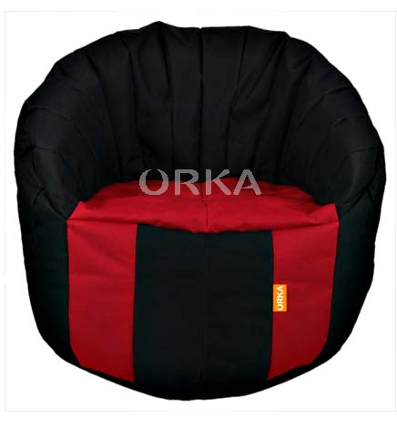 ORKA Digital Printed Big Boss Red Black Bean Chair  
