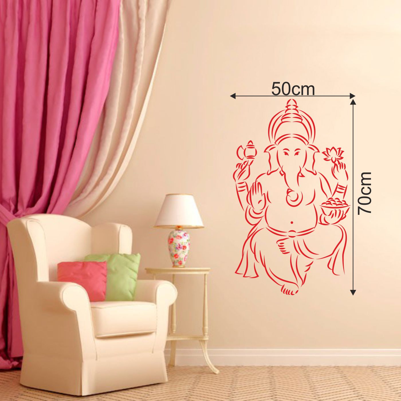 ORKA Lord Ganesha Theme Wall Sticker 1  