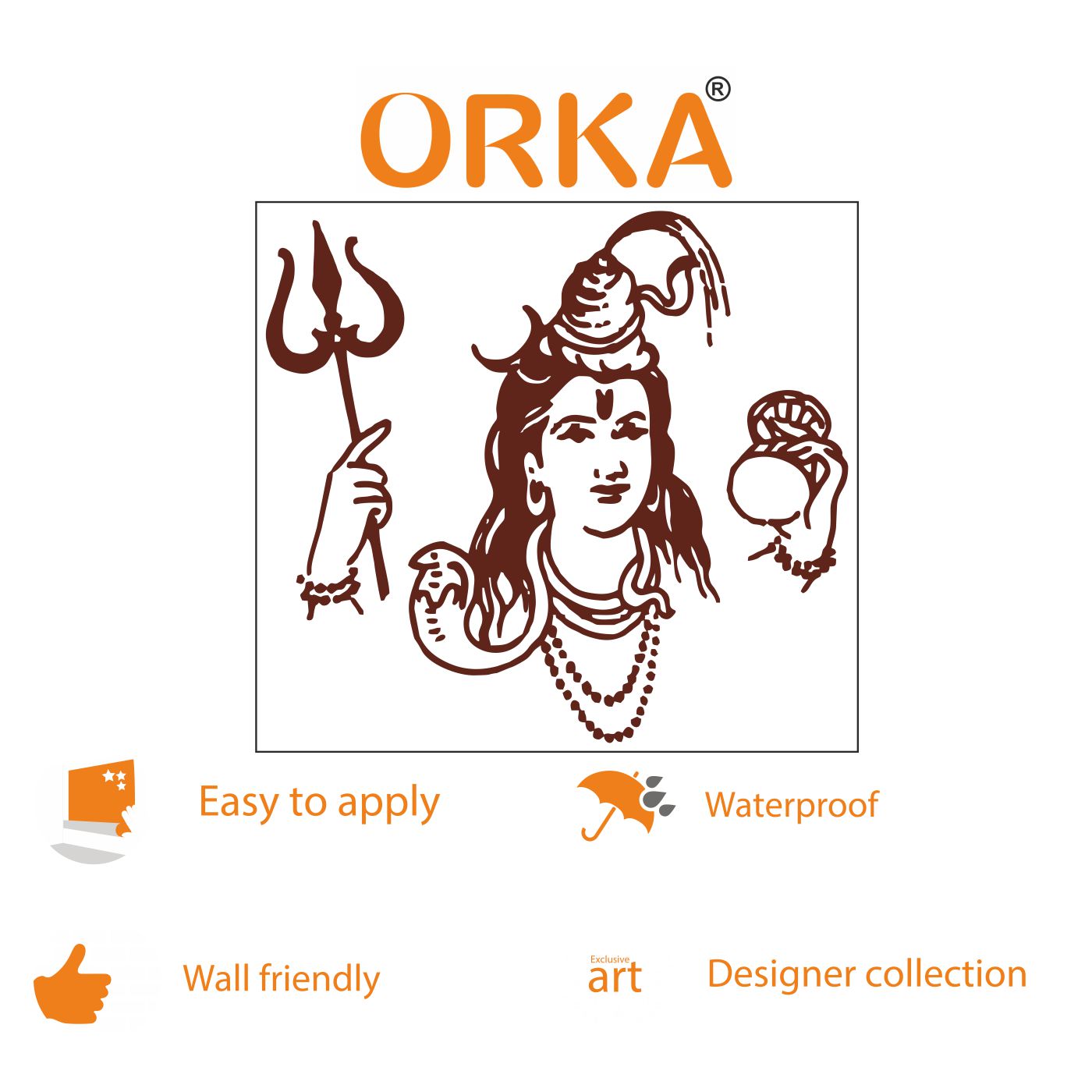 ORKA Lord Shiva Theme Wall Sticker 6   XL 