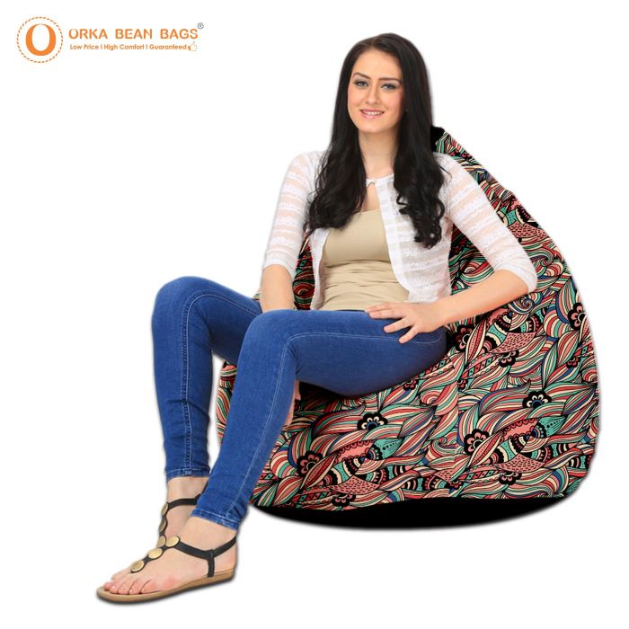 ORKA Digital Printed Design 7 Multicolor Bean Bag  
