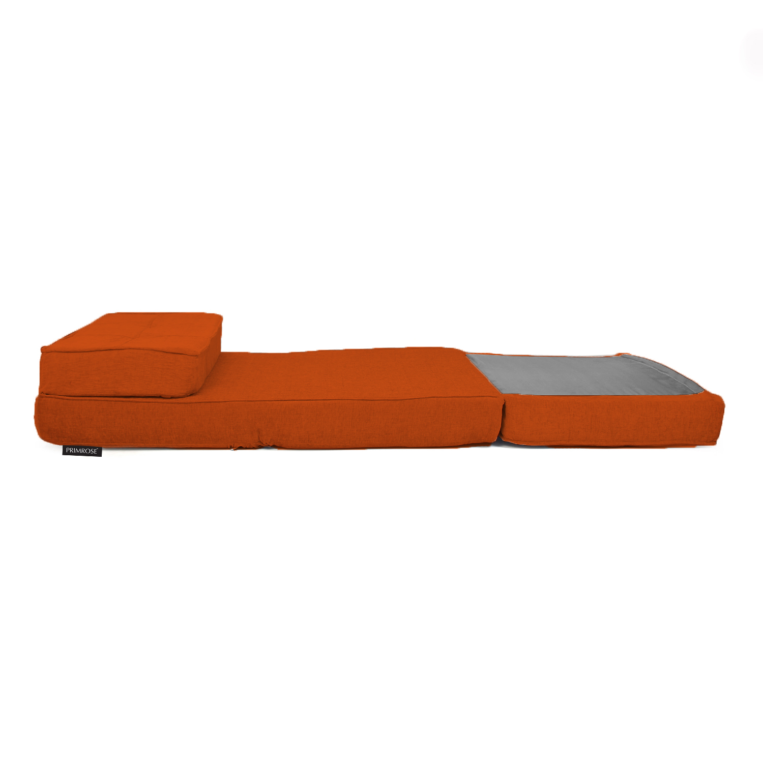 PRIMROSE Tulip Futon Molfino Fabric Single Seater Sofa Cum Bed ORANGE