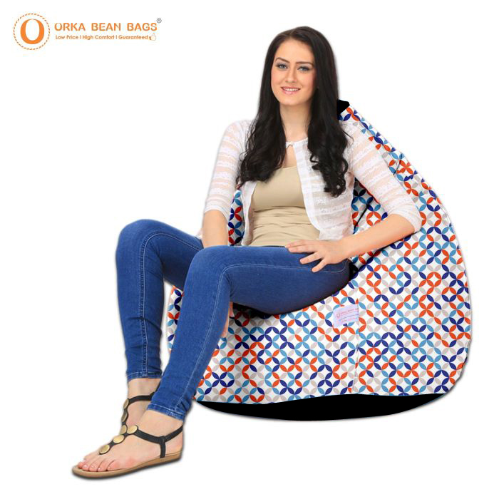 ORKA Digital Printed Design 10 Multicolor Bean Bag  
