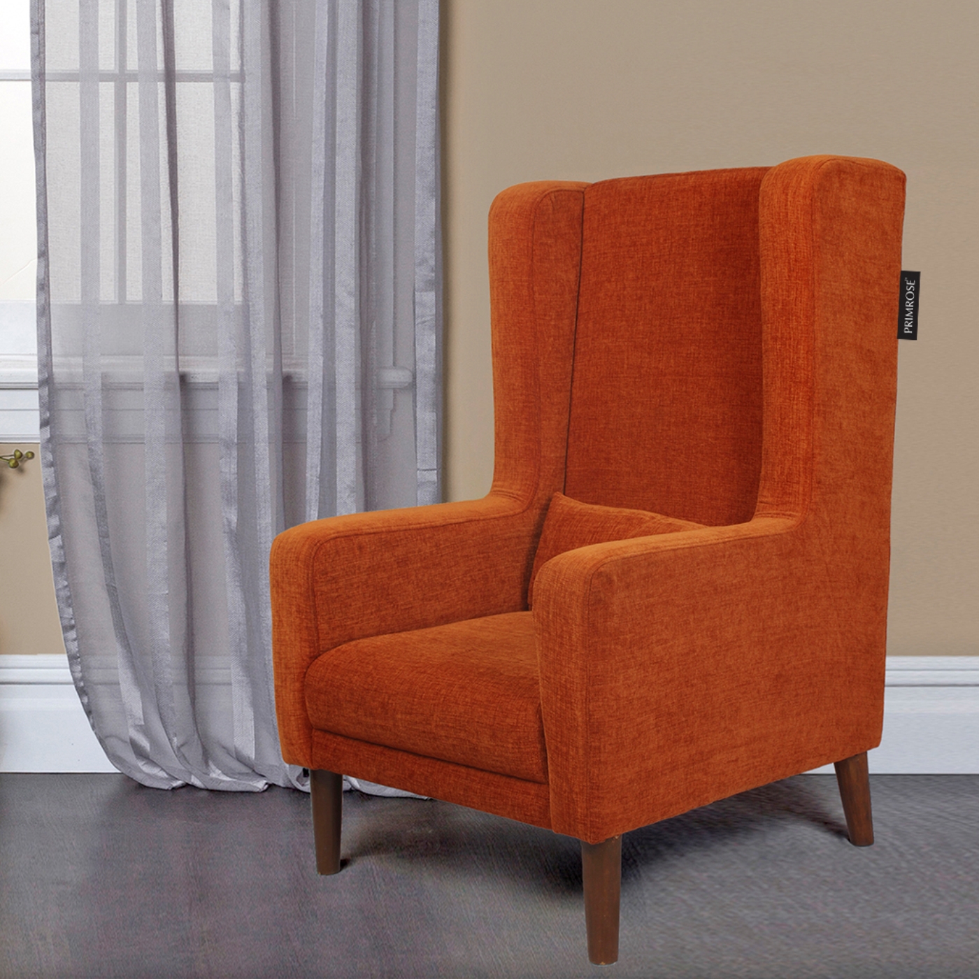 PRIMROSE Chicago High Back Molfino Fabric Chair - Orange  