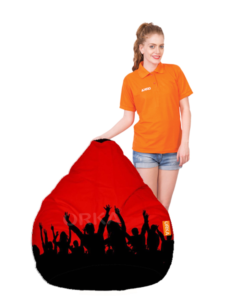 Orka Digital Printed Red Bean Bag Party Theme  